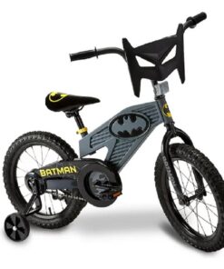 Batman 16 Inch Bike for Kids | Detachable Training Wheels for Safety and Balance | Pedal Powered Bicycle for Young Superheros Ages 4-8 | Perfect Boys & Girls Gift | Adjustable Seat