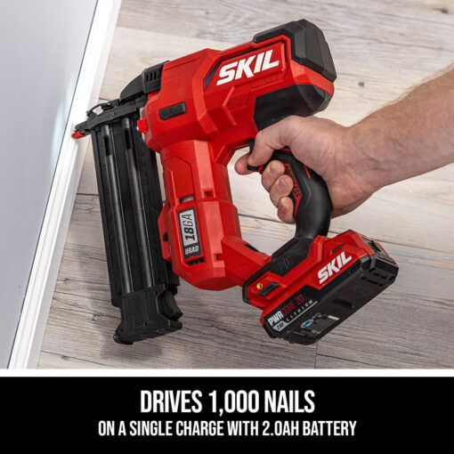SKIL PWR CORE 20 Brushless 20V 18Ga Brad Nailer Kit including 2.0Ah USB-C Battery and Charger-NA1800B-10 - Image 7