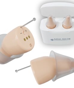 Audien ATOM PRO Wireless Rechargeable Hearing Amplifier to Aid and Assist Hearing, Premium Comfort Design and Nearly Invisible