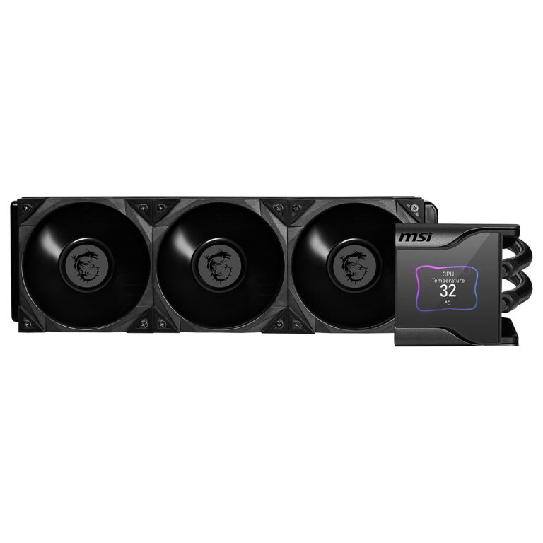 MSI MEG CORELIQUID S360 AIO CPU Liquid Cooler - 2.4" IPS Display, 7th Gen Asetek Pump, VRM Fan, 3 x Silent Gale P12 Fans, Evaporation-Proof Tubing, MSI Center Customizable - AMD & Intel Compatible - Image 4