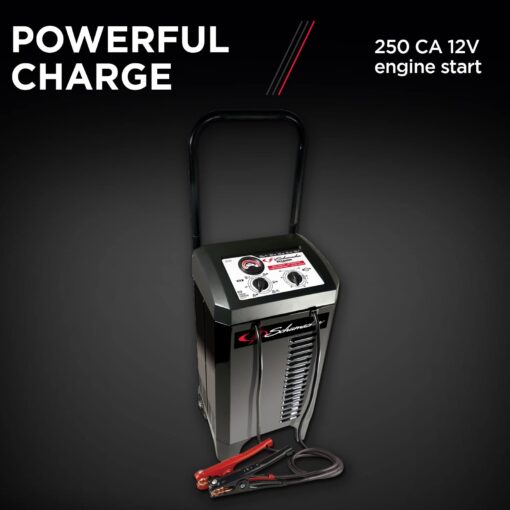 Schumacher SC1445 250/50/25/10 Amp Manual Wheel Charger with Engine Start & SC1355 Fully Automatic Battery Maintainer - 1.5 Amp, 6/12V - for Car, Power Sport, or Marine Batteries - Image 5