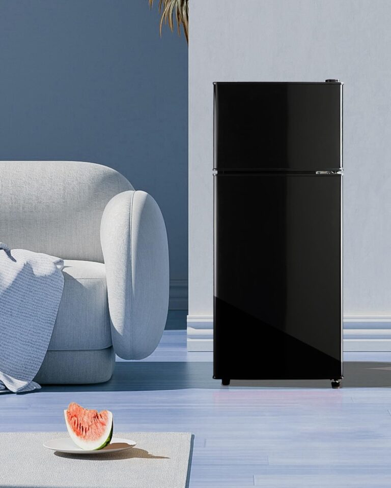 Kazigak Mini Fridge with Freezer, 3.5 Cu.Ft Compact refrigerator, Small Fridge with 7 Adjustable Thermostat, 2 Doors, For Dorm/Apartment/Office/Kitchen - Black - Image 7
