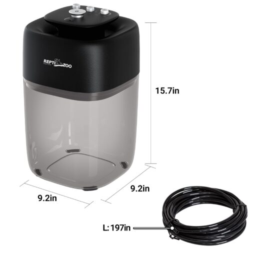 REPTI ZOO 10L Reptile Mister Fogger Mister for Reptile Tank Reptile Misting System Extremely High-Pressure Silent Pump Reptile Humidifier Terrarium Mister with 2PCS Nozzles for Reptiles/Amphibians - Image 2
