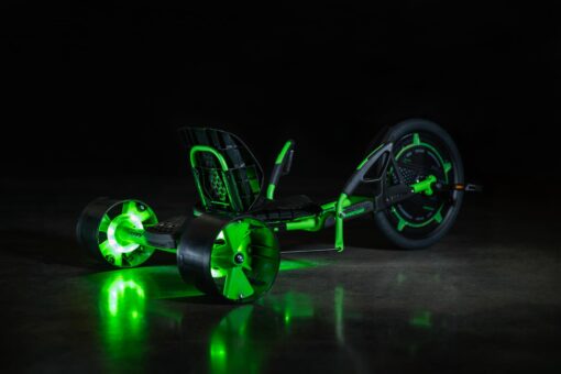 Huffy Green Machine 20 Inch Drift Trike, Sleek Ergonomic Design, Adjustable Seat, Durable Steel Frame, Easy to Operate, Drift Trike for Kids Ages 8+, LED Light Accents, Coaster Brake, Green and Black - Image 7