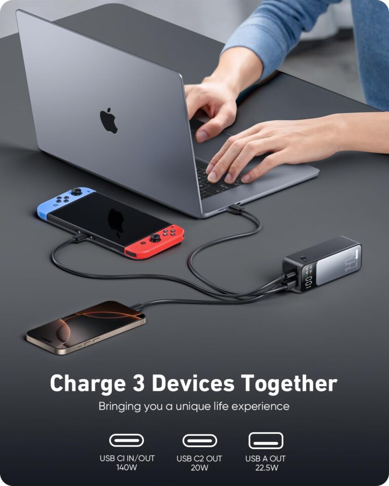 Jescuok Power Bank, 27000mAh 140W USB C Laptop Portable Charger, PD QC Fast Charger 3-Output External Battery Pack for Laptop MacBook Dell XPS iPad Tablet Steam Deck iPhone 16 15 14 Pro Samsung etc - Image 8