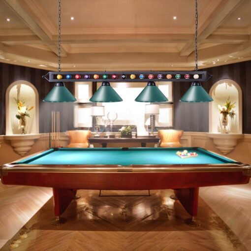 Wellmet Pool Table Light, 70'' 4 Lights Billiard Lighting Hanging Kitchen Island Light Chandelier with Lamp Shades for 7ft 8ft Pool Table, Billiard Table, Game Room, Kitchen - Image 4