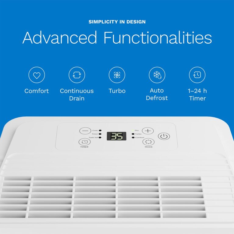 hOmeLabs 1,000 Sq. Ft Portable Dehumidifier - Ideal for Home Bedroom, Bathroom, Office and Small Sized Rooms - Ultra Quiet, Compact with Drain Hose Included - 8 pint - Image 4