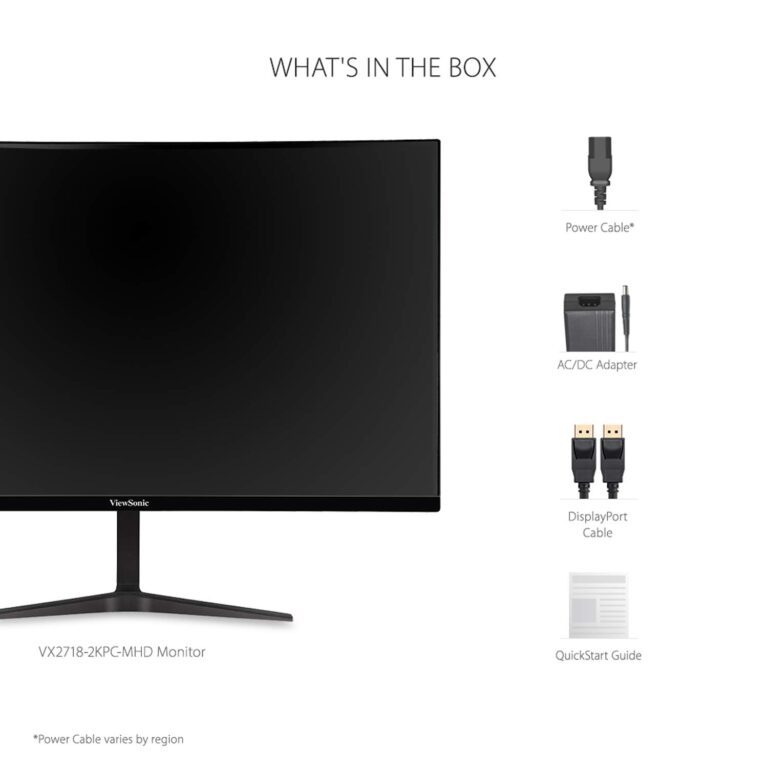 ViewSonic VX2718-2KPC-MHD 27 Inch Curved 1440p 1ms 180Hz Gaming Monitor with FreeSync Premium, Eye Care, HDMI and Display Port - Image 2