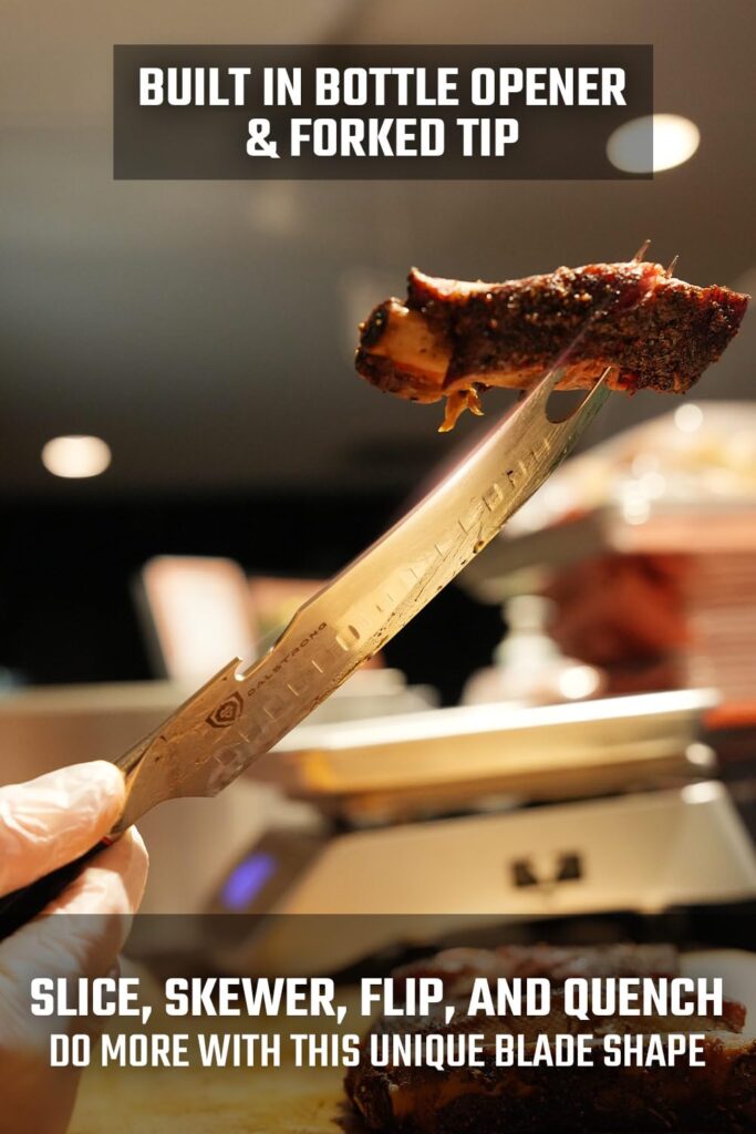Dalstrong Pitmaster BBQ & Meat Knife - 8 inch - Shogun Series ELITE - Forked Tip & Bottle Opener - Japanese AUS-10V Super Steel Kitchen Knife - G10 Handle - Razor Sharp - w/Sheath - Image 8