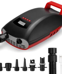 Swonder Seawolf Paddle Board Pump w/ 9000mAh Battery Powered, 2X Faster 20 PSI SUP Electric Air Pump w/Dual Cylinders, Dual Stage, Active Cooling System for Inflatable Paddleboard, Kayak