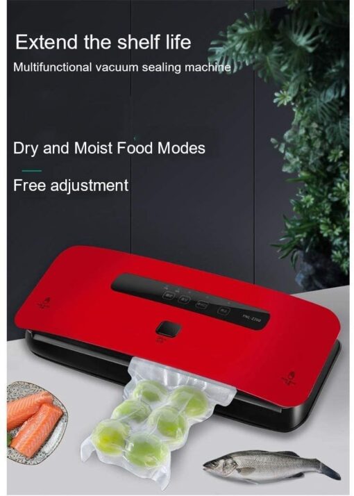 Vacuum Sealer Machine, Food Vacuum Sealer for Food Storage Vacuum Sealers with Foodsaver Bags Starter Kit Led Indicator Lights, Dry & Moist Food Modes(Black) - Image 5