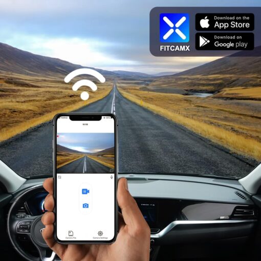 Fitcamx Front 4K+Rear 180P Dash Cam Suitable for Kia NIRO 2017-2022 & NIRO EV 2019-2022 FE Touring EX Premium LX S EX (G5000), OEM Look, Dual Loop Recording WiFi, G-Sensor, Easy to Use, 128GB Card - Image 4