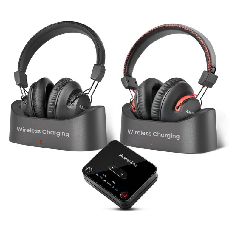 Avantree HT41899 Plus 2 [2025 Upgrade] - Dual Bluetooth 5.3 Wireless Headphones for TV Watching with Transmitter & Charging Docks, aptX Adaptive & Low Latency, Compatible with Optical & 3.5mm AUX TVs