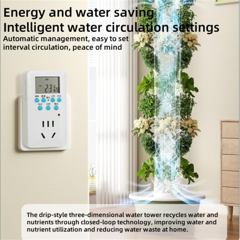 KSNWZ Indoor Vertical Farming Garden Planter, Hydroponic Growing System Kit, with Plant Light Pump and Movable Water Tank, for Home Indoor Gardening System,Green,7 Layers - Image 5