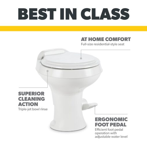 Dometic 302300071 300 Series Standard Height Toilet, White - Image 8