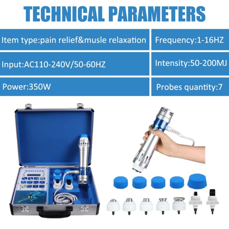Shockwave Therapy Machine, Effective Electromagnetic Extracorporeal E-D Shock Wave Therapy Machine Pain Relief Body Massager Muscle Relax Massage Gun with 7 Massage Heads - Image 2
