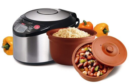 VitaClay Smart Organic Clay Pot Multi Cooker - Toxin Free Clay Rice Cooker, Delay Start Slow Cooker, Stew Cooker, Electric Soup Pot, Yogurt Maker, with Natural Earthen Clay Crock, 8 Cup / 4.2-Quart - Image 3
