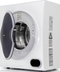 Deco Home 1400W Front Load Laundry Tumble Dryer Machine with Stainless Steel Tub, 4 Drying Programs, Automatic Humidity Sensor, LCD Touch Panel, Exhaust Pipe