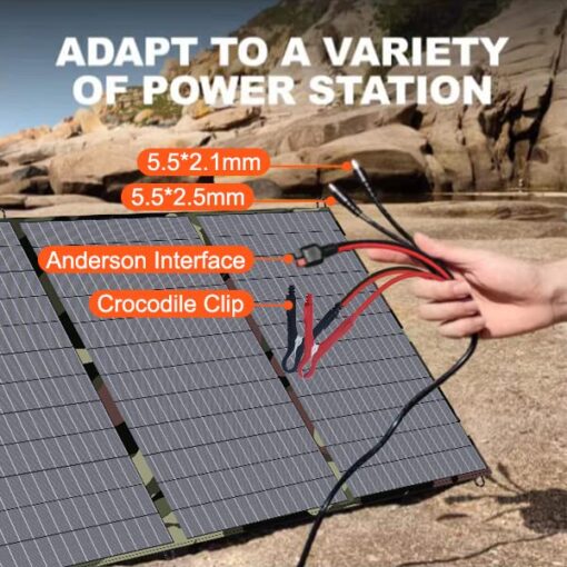 CROS Portable Solar Panel 200W 18V Foldable Solar Charger Kit Solar Generator for Phones RV Laptops Van Camping Off-Grid Outdoor Emergency Power Outage - Image 5