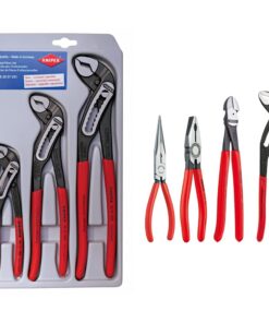 KNIPEX Alligator Pliers Set (7, 10, & 12) (002007US1) + KNIPEX Cobra Combination Cutter and Needle Nose Pliers 4-Piece Set