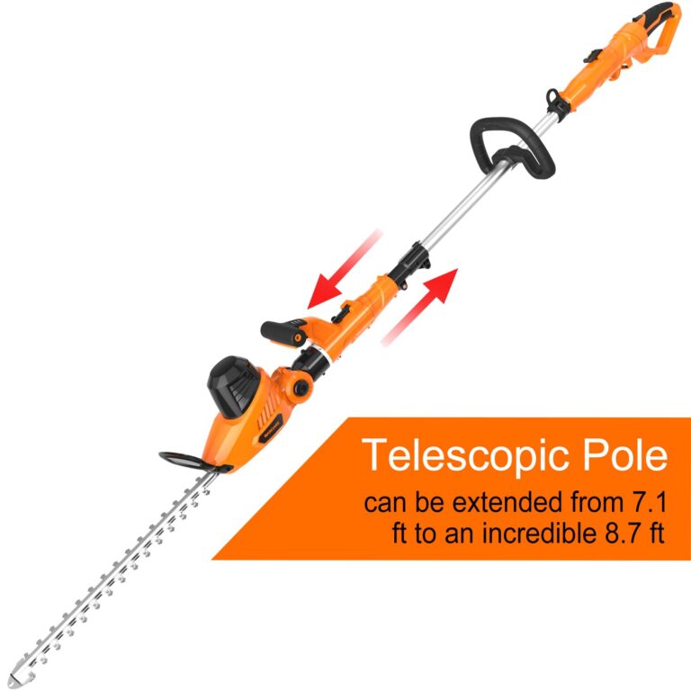 GARCARE 2 in 1 Electric Hedge Trimmer, Corded 4.8A Pole Hedge Trimmer with 18 Inch Laser Cut Blade - Image 5