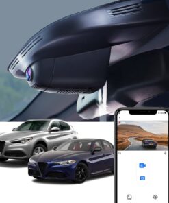 Fitcamx 4K Dash Cam Suitable for Alfa Romeo Giulia & Stelvio 2017 2018 2019 2020 2021 2022 2024, OEM Look, UHD 2160P Video, WiFi & APP, Loop Recording, Parking Mode, G-Sensor, Easy to Set, 64GB Card