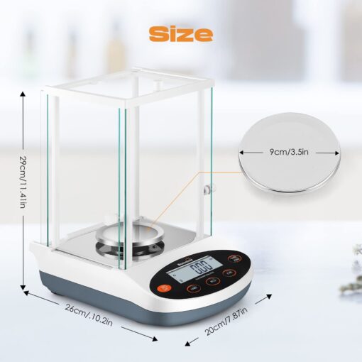 Bonvoisin Analytical Balance 500gx1mg Precision Lab Scale Digital Electronic Scale 1mg Laboratory Analytical Scale LCD Display Scientific Scale with Windshield (500g, 0.001g) - Image 5