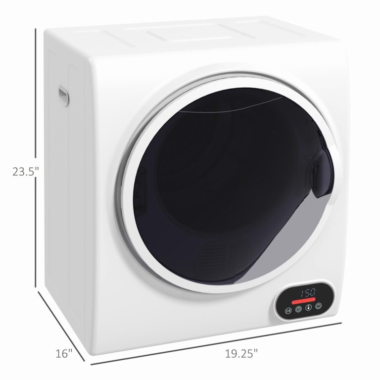 HOMCOM Portable Clothes Dryer, Compact Laundry Dryer with 1.5 cu.ft Stainless Steel Drum, Intelligent Drying, 120V 850W Front Load Electric Dryer for Apartments, Dorms, RVs - White - Image 6