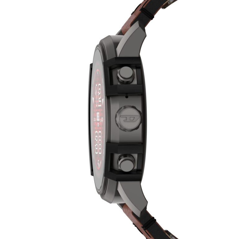 Diesel Men's Griffed Gen 6 45mm Stainless Steel and Leather Touchscreen Smart Watch, Color: Brown (Model: DZT2043V) - Image 5