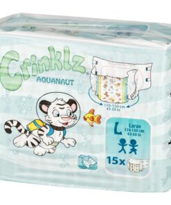 Crinklz Tab-Style Briefs Adult Printed Diapers, Aquanaut, Large, Case/60 (4/15s)