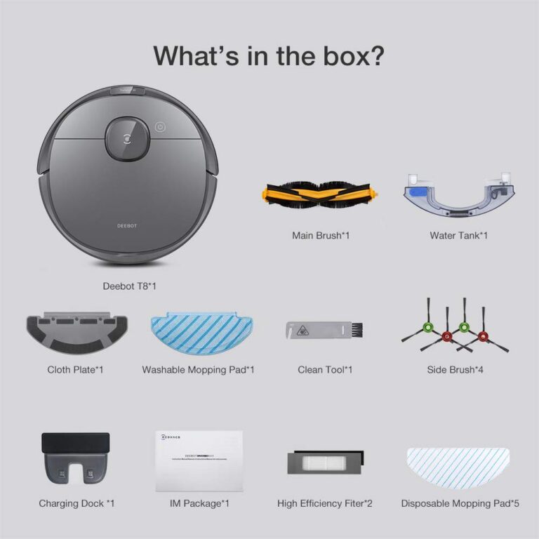 Ecovacs Deebot T8 Robot Vacuum and Mop Cleaner, Precise Laser Navigation, Multi-floor Mapping, Intelligent Object Avoidance, Full-customize clean, No-go and No-mop Zones, Auto-empty Station Compatible - Image 2