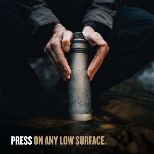 GRAYL UltraPress Titanium 16.9 oz Water Purifier & Filter Bottle for Hiking, Backpacking, Survival, Bushcraft, Travel (Olive Drab) - Image 6