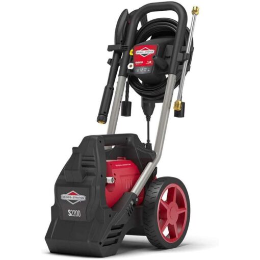 Briggs & Stratton 2200 Max PSI/1.2 Max GPM Electric Pressure Washer with 25 ft. Hose, 4 Spray Nozzles, Instant Start/Stop System and 9 Inch Wheels - Image 4
