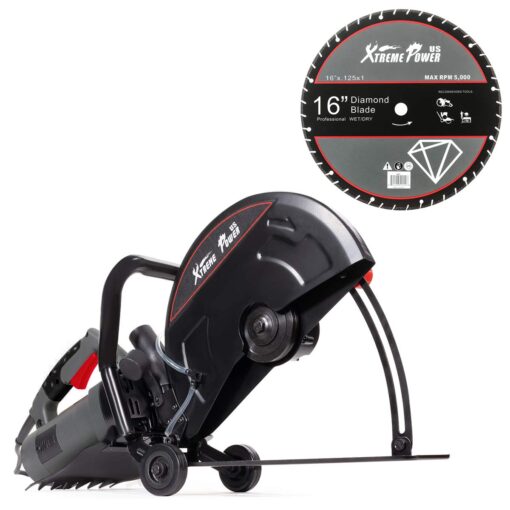 XtremepowerUS 3200W Electric Power Disc Cutter Circular Demo Saw For Wet/Dry Concrete Guide Roller Cut Off, 16" - Image 7