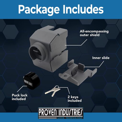 Proven Industries Model 2178-A Trailer Lock, Fits 2-Inch Yoke-Latch Trailer Couplers, Secures Safety Chains, Made in The USA, (Black) - Image 5
