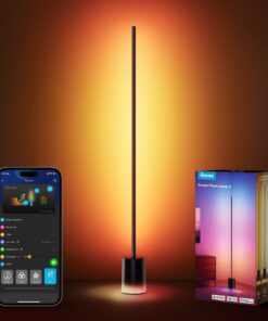 Govee Floor Lamp 2 with Matter, RGBIC, Warm Cool White LED, Alexa Compatible, 1725lm, Music Sync, Scene Modes, Smart Floor Lamp for Living Room, Bedroom, Black(1 Pack)