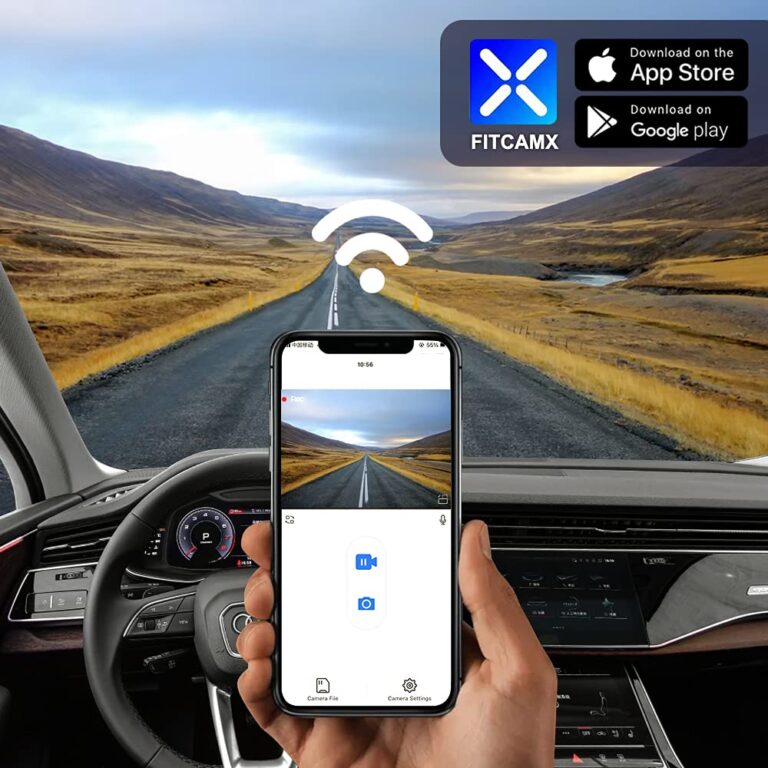 Fitcamx 4K Dash Cam Adapts for Audi 2019-2024 A4 A6 Allroad A3 A5 Q5 S4 S6 Q7 A8 Q8 S8 TT A7 S5 Q3 e-tron (Model A), Car Video Recorder, 2160P UHD Video, OEM Look, WiFi & APP, Parking Mode, 64GB Card - Image 2