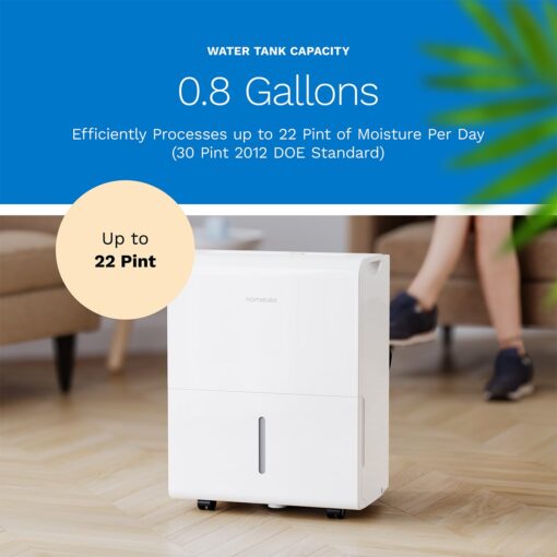 hOmeLabs 1,500 Sq. Ft. WiFi-Enabled Dehumidifier, Small to Medium Size Rooms - Home, Bedroom, Bathroom - Powerful Moisture Removal - 22 Pint (Previously 30 Pint) HME031001N - Image 4