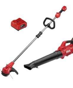 SKIL CB7542B-10 PWR CORE 20 Brushless 13" String Trimmer and 400 CFM Leaf Blower Kit, Includes 4.0Ah Battery and Charger