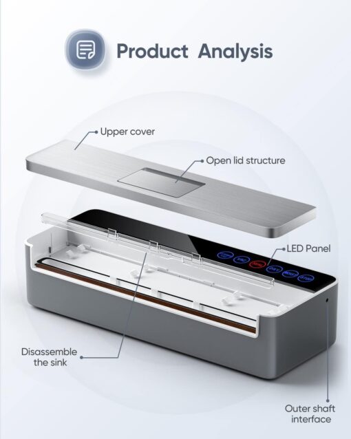 Vacuum Sealer Machine, Full Automatic Food Sealer (95Kpa), Vacuum Sealers Bags, Air Sealing System Dry, Moist Food Preservation Modes, Lab Tested, LED Indicator Lights - Image 7
