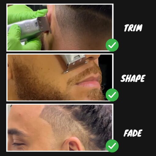 Royal Clips Hair and Beard Fade Kit 2.0 – Professional Clipper, Trimmer & Foil Shaver Bundle for Men, Complete Haircut Set for Barbers, Home Use & Grooming – 5-Hour Battery, 10pcs Limit Combs, Silver - Image 2