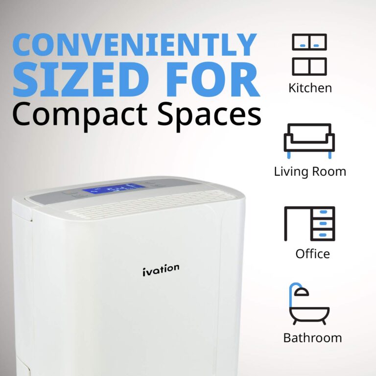 Ivation 14.7 Pint Compressor Dehumidifier – Small and Compact with Continuous Drain Hose for Smaller Spaces, Bathroom, Attic, Crawlspace and Closets - for Spaces Up to 320 Sq/Ft - Image 6