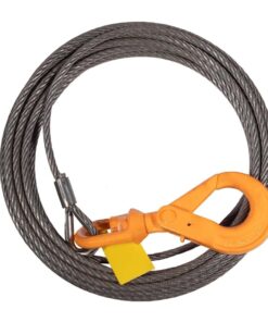 Mytee Products 1/2" x 150' Winch Cable Rope Wrecker Tow Truck Rollback - Steel Core w/Hook, 23,600 lbs Breaking Strength