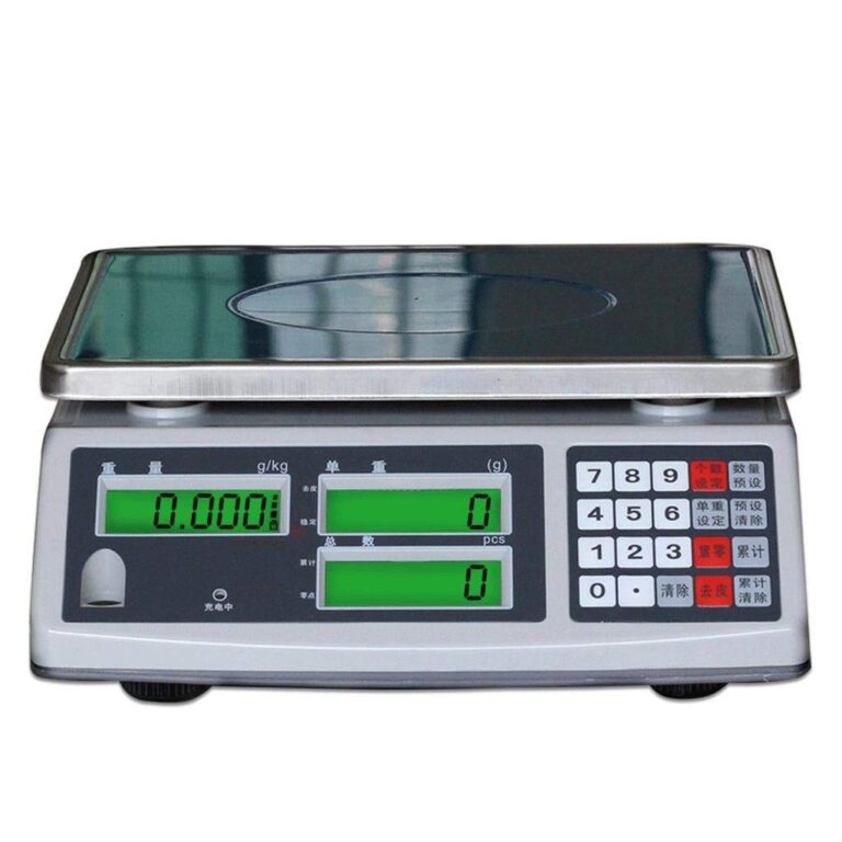 Digital Electronic Scale 30kg/0.1g - High Precision Stainless Steel with LCD Display for Price Computing Weighing in Commercial Shops and Industries - Ideal for Fruits