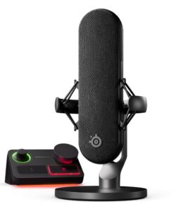 SteelSeries Alias Pro Kit — XLR Mic + Stream Mixer — 3x Bigger Capsule for Gaming, Streaming and Podcasting — USB/XLR Interface — Free Sonar Audio Software — Custom Controls — RGB — Single or Dual PC