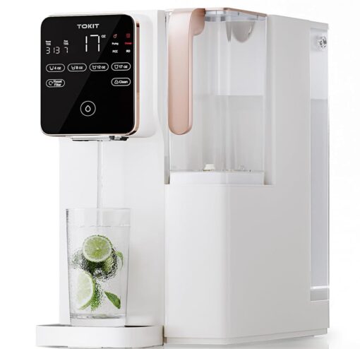 TOKIT T1 Pro Reverse Osmosis Water Filter Countertop, NSF/ANSI 58, RO Whole House Water Filter System with Alkaline Remineralization Filter and Instant Heating Tech, No Installation