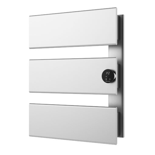 K&KALONZO Electric Towel Warmer, 18.35" W x 22.8" H Wall-Mounted Towel Heater with Built-in Timer, Waterproof Aluminum Towel Warmer for Bathroom, Support Plug-in and Hardwired, Silver, K3-R-S