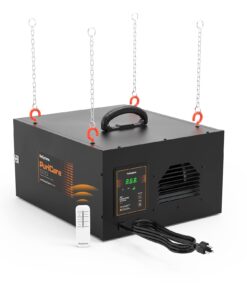 PURISYSTEMS 3-Speed Remote Air Filtration System, PuriCare 500 Hanging Air Filter w/RF Remote for Woodworking, Garage Air Purifier, Shop Dust Collector, up to 500 sq. ft(500 CFM)