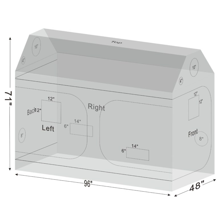 Grow Tent Plant Tent 98"x48"x72" Roof Cube Grow Tent for Hydroponics Indoor Plant Growing - Image 3