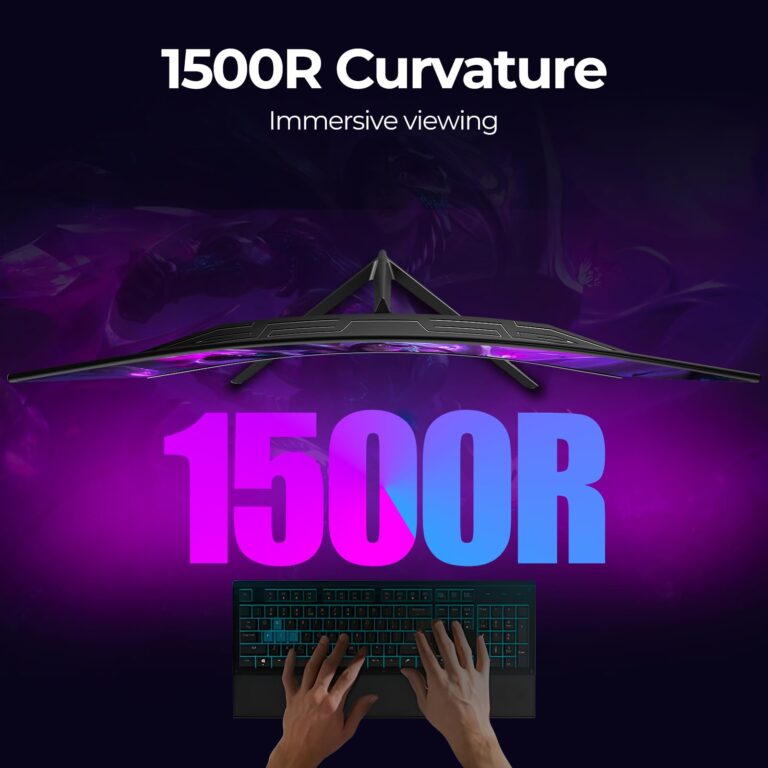 Gawfolk 32 inch Curved Monitor 144hz/180hz Gaming Monitor 1500R QHD (2560x1440p) 2k Computer Monitor Screen with FreeSync, DisplayPort, HDMI, Wall Mountable - Image 5